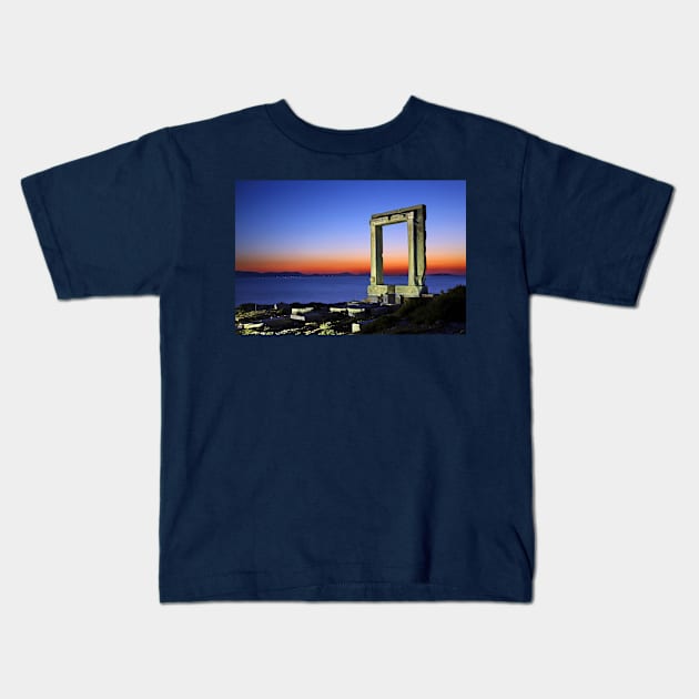 The Portara of Naxos Kids T-Shirt by Cretense72